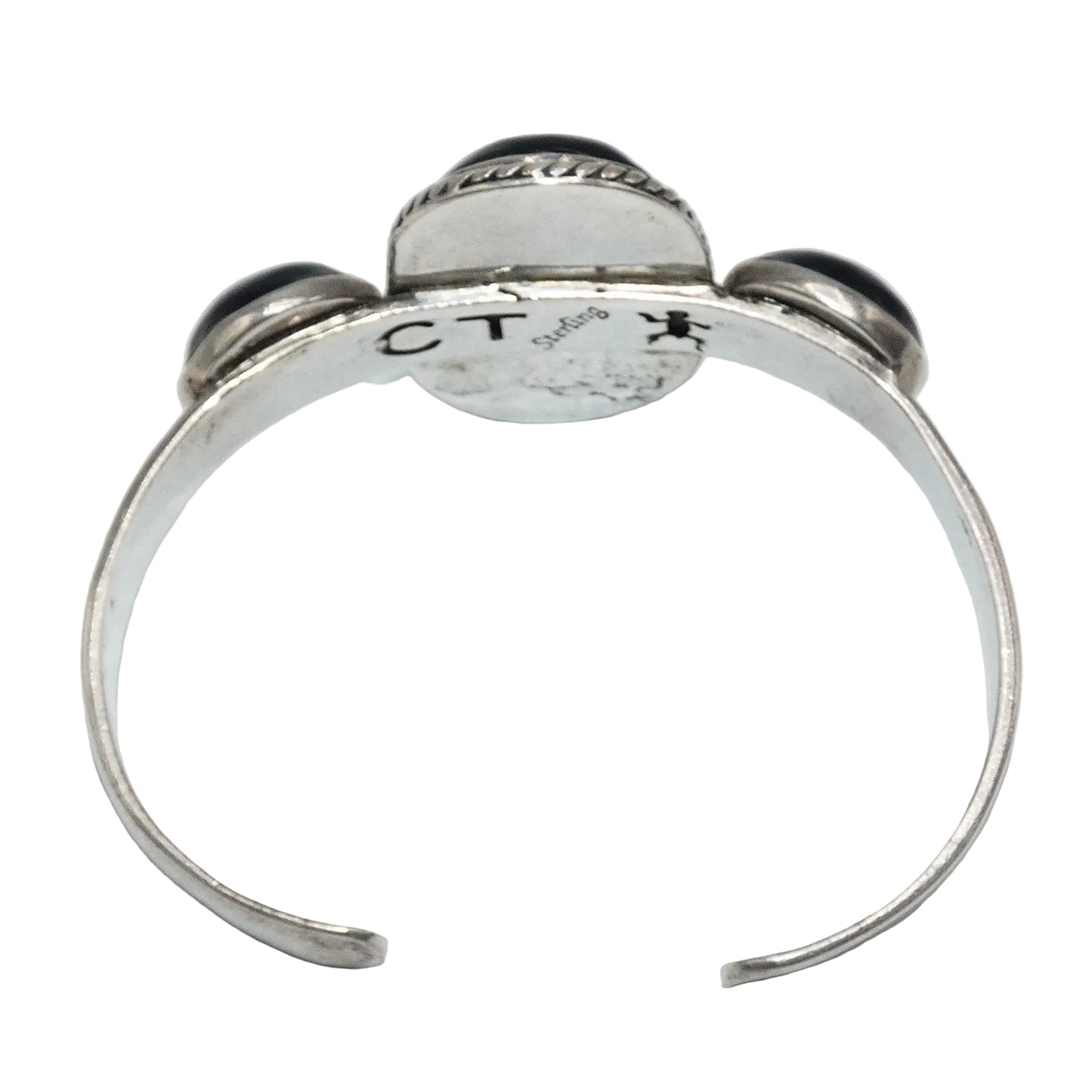 Sterling Silver Onyx Navajo Cuff Bracelet