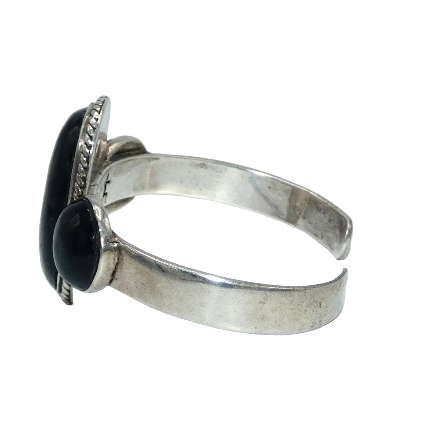 Sterling Silver Onyx Navajo Cuff Bracelet