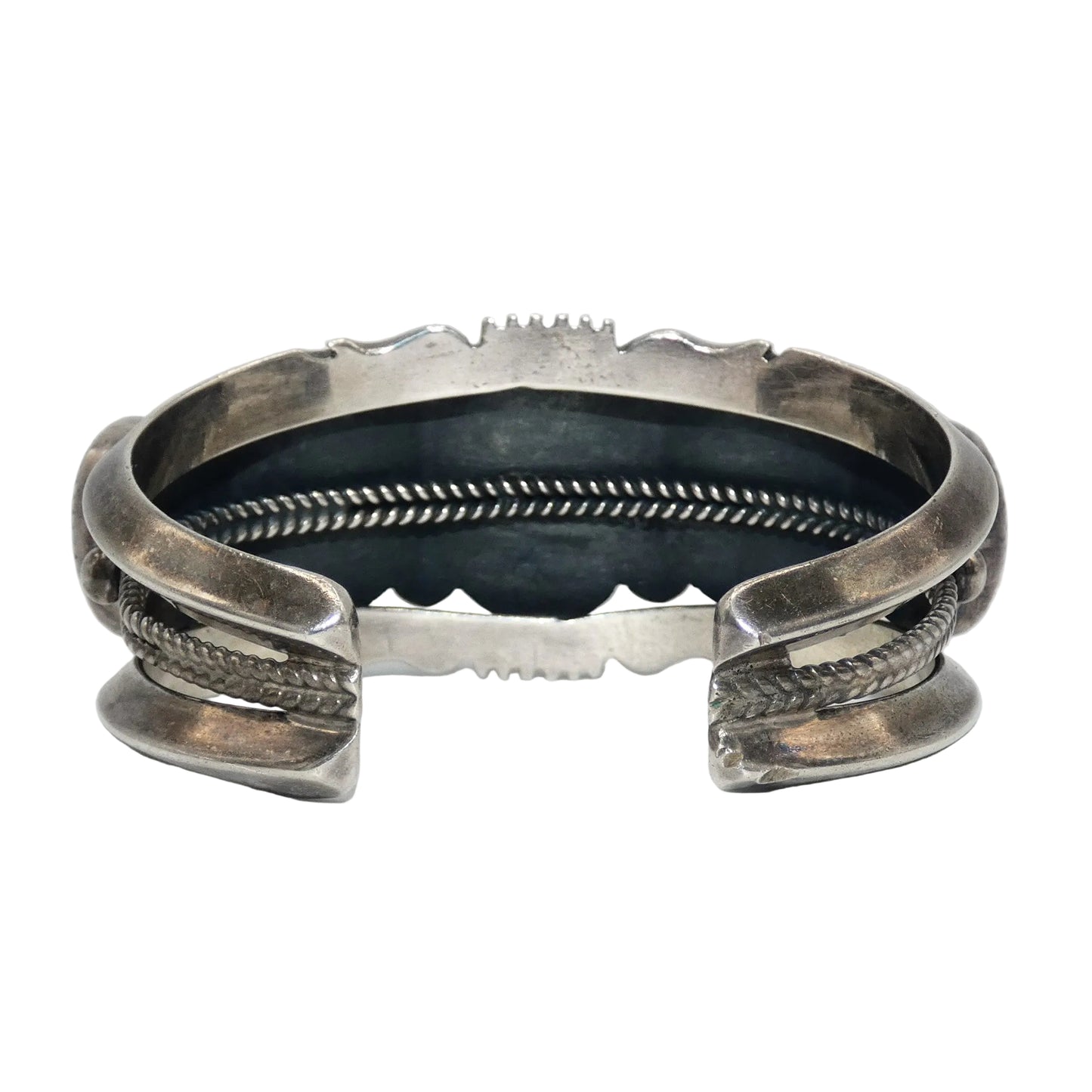 Sterling Silver Navajo Bisbee Turquoise Cuff Bracelet Loren T. Begay