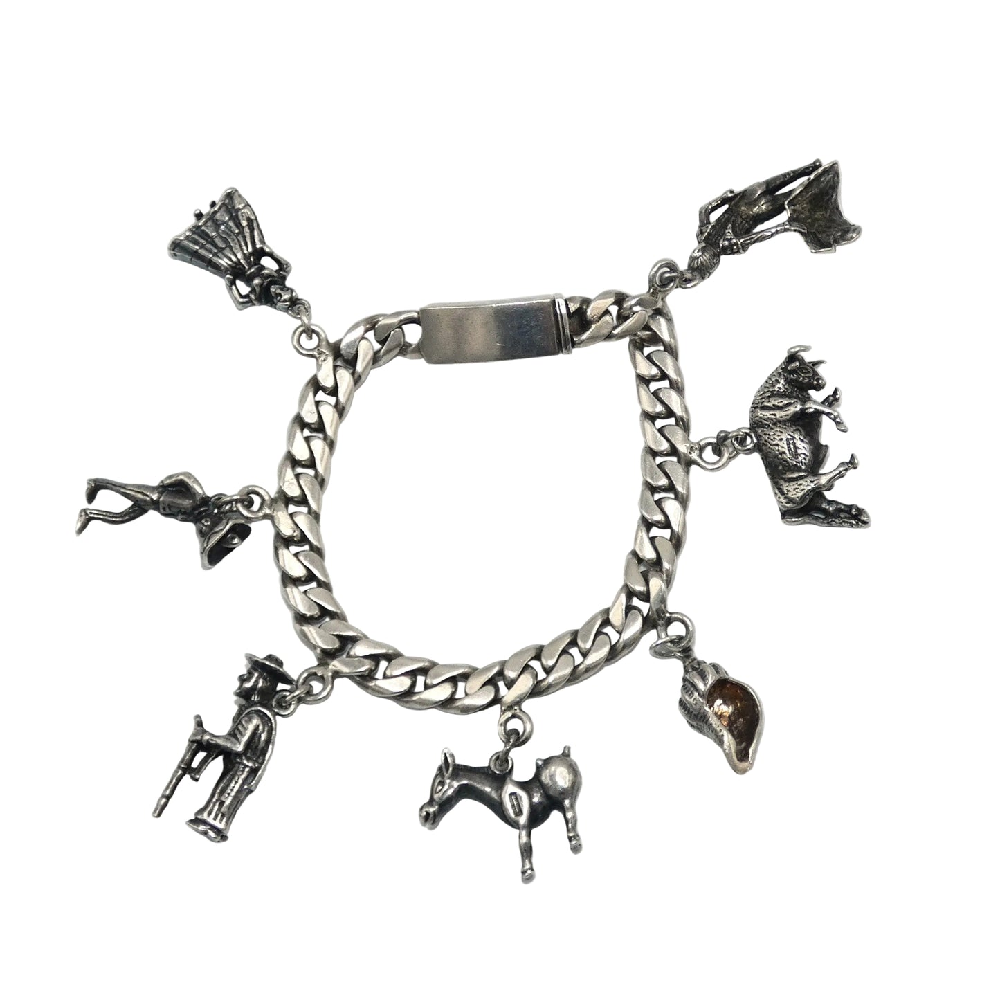 Sterling Silver Mexico Charm Bracelet