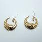 14K Gold Peacock Hoop Earrings