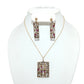 14K Gold Ruby & Pearl Necklace and Earring Set