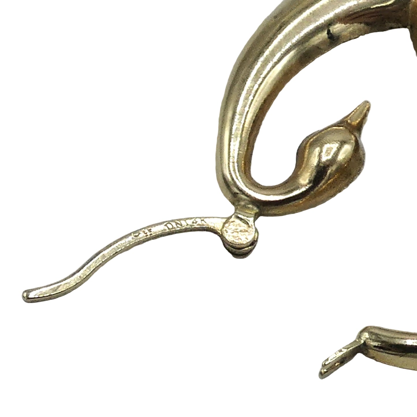 14K Gold Peacock Hoop Earrings