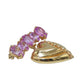 14K Gold Heart Pin with Pink Sapphires
