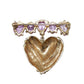14K Gold Heart Pin with Pink Sapphires