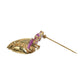 14K Gold Heart Pin with Pink Sapphires