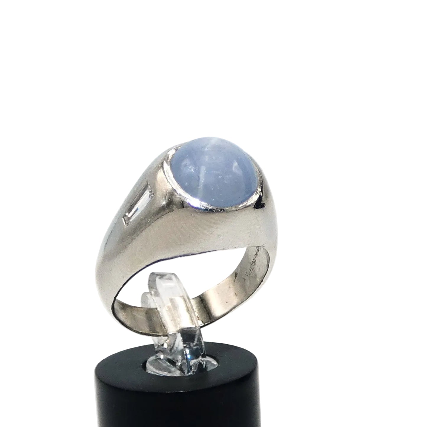 Art Deco Platinum Star Sapphire & Diamond Ring