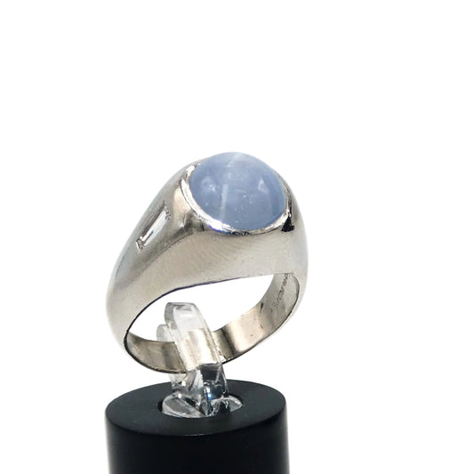 Art Deco Platinum Star Sapphire & Diamond Ring