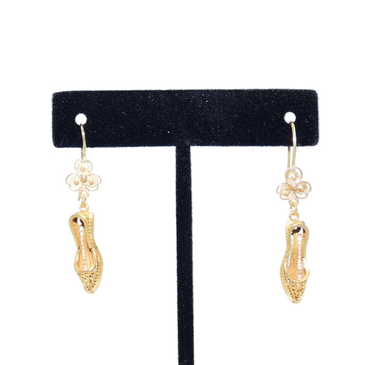 14K Gold Slipper Earring