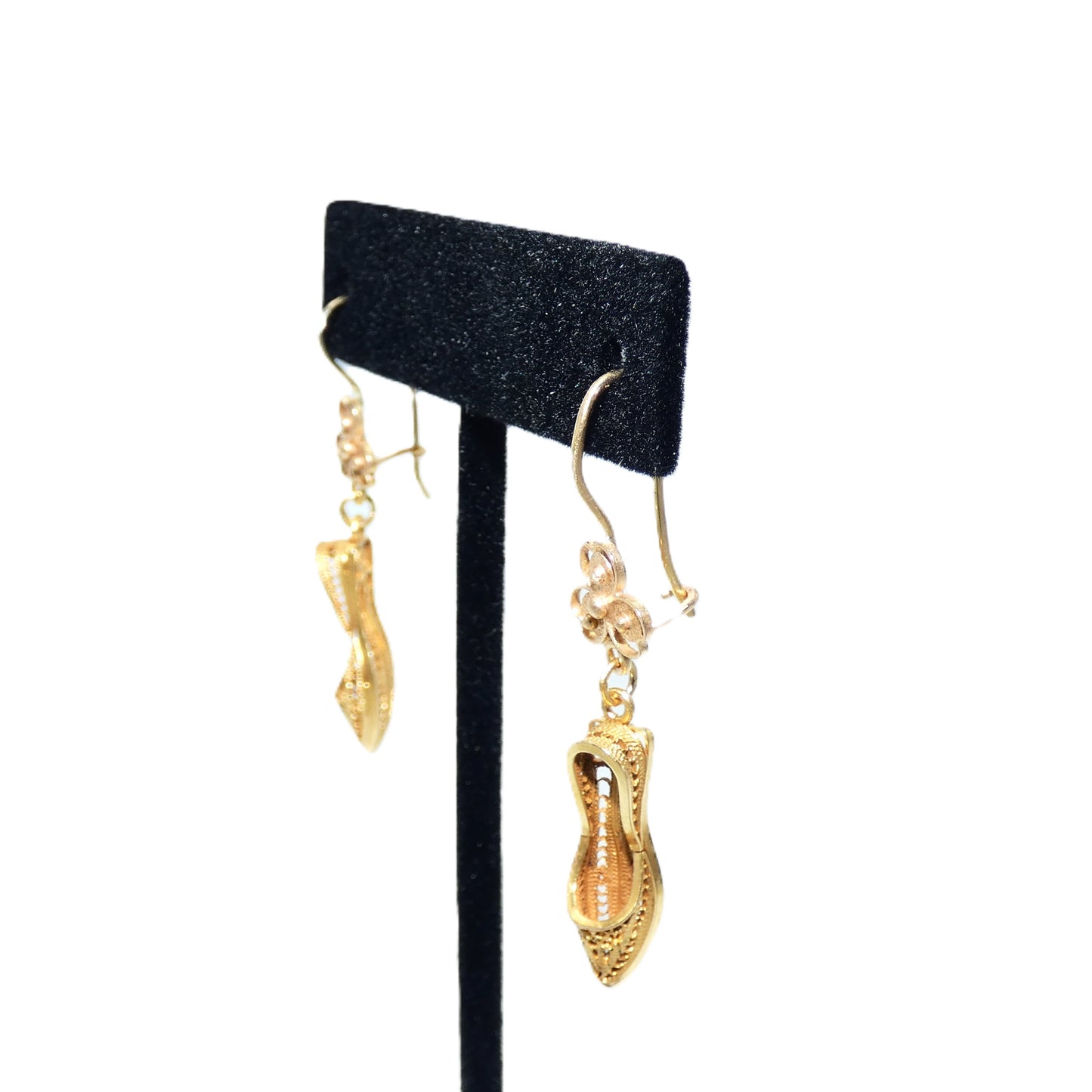 14K Gold Slipper Earring