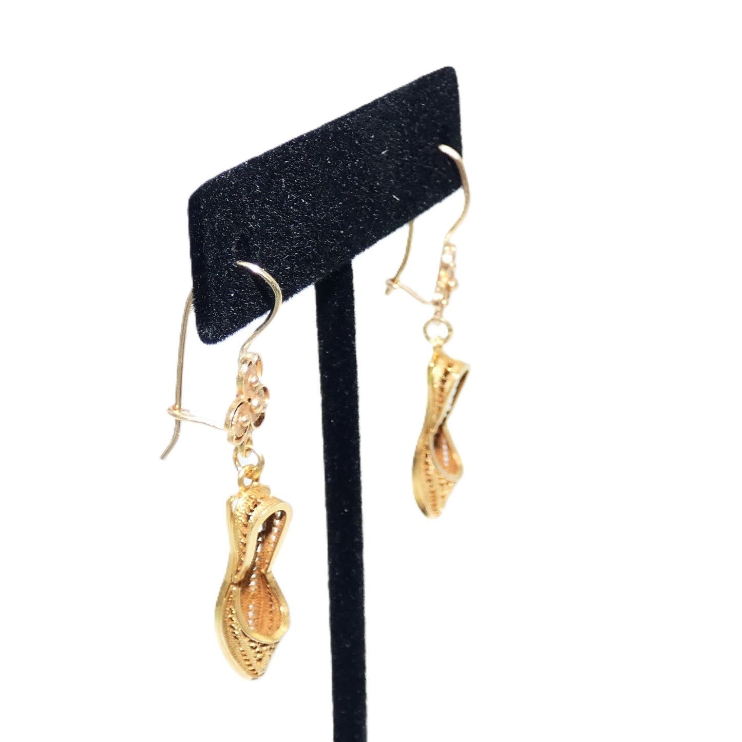 14K Gold Slipper Earring