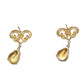 14K Gold Citrine Drop Earrings