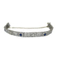 White gold bracelet with blue sapphires and diamonds on on a white background