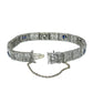14K Art Deco White Gold Bracelet with Diamonds & Sapphires