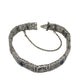 14K Art Deco White Gold Bracelet with Diamonds & Sapphires