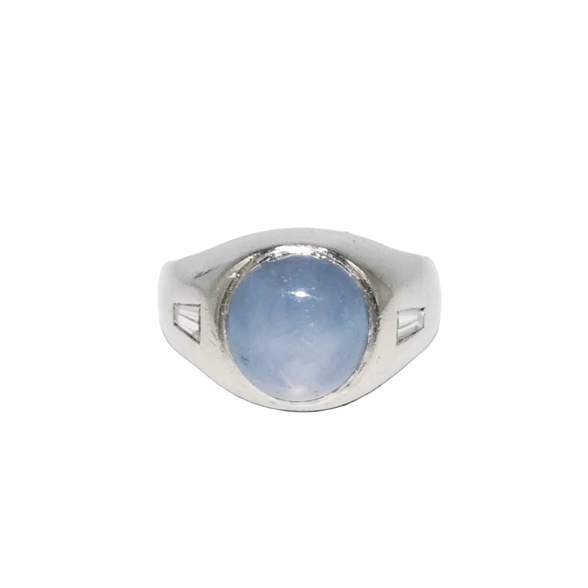 Art Deco Platinum Star Sapphire & Diamond Ring