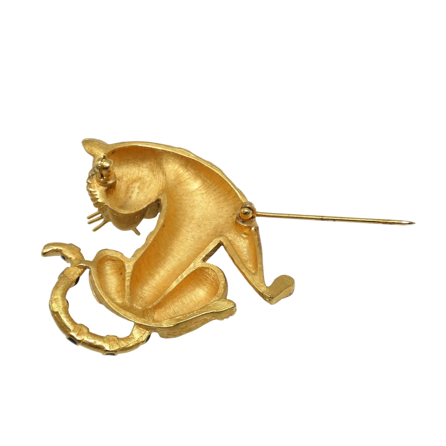 Trifari Green Eye Tiger Pin