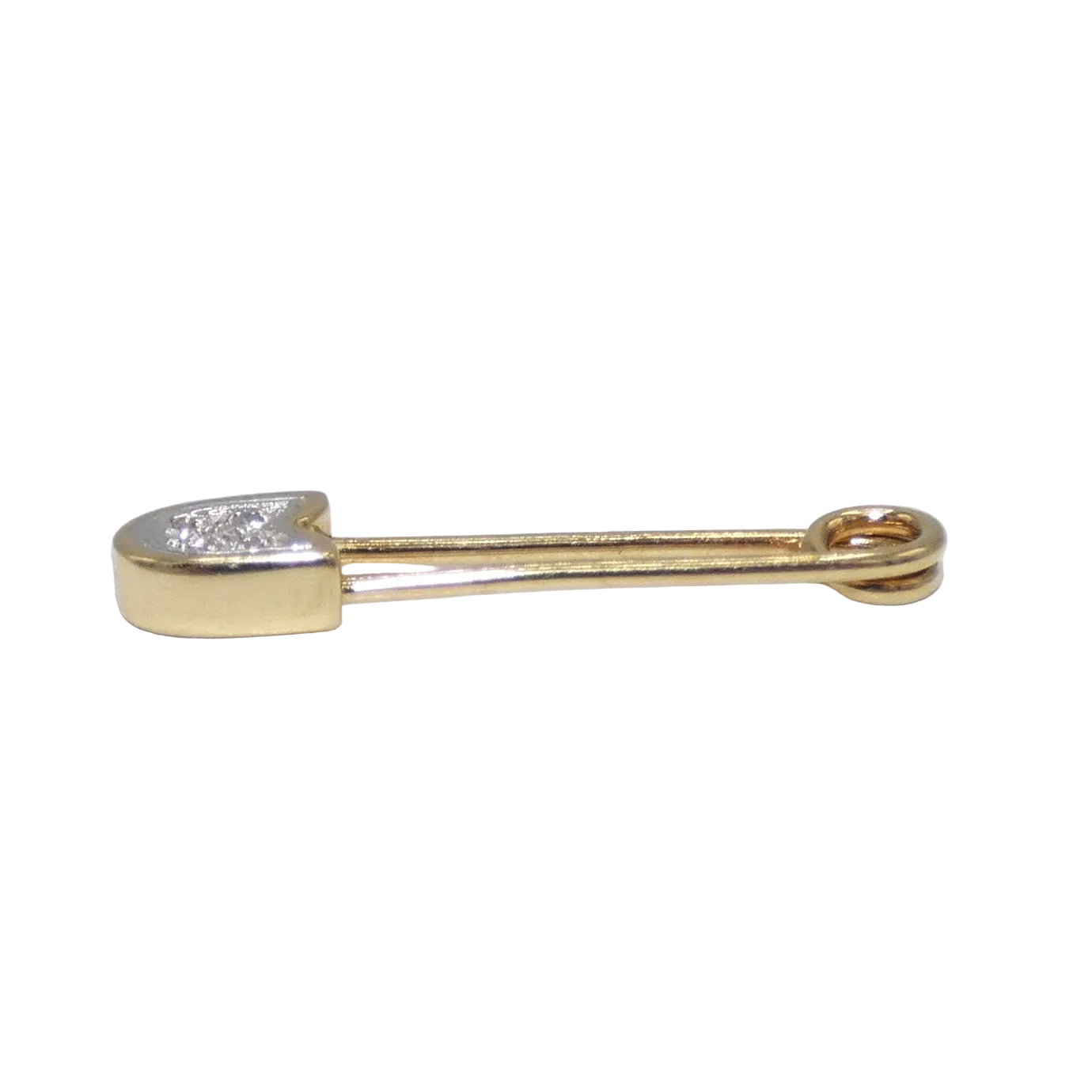 14K Gold Safety Pin with Diamonds