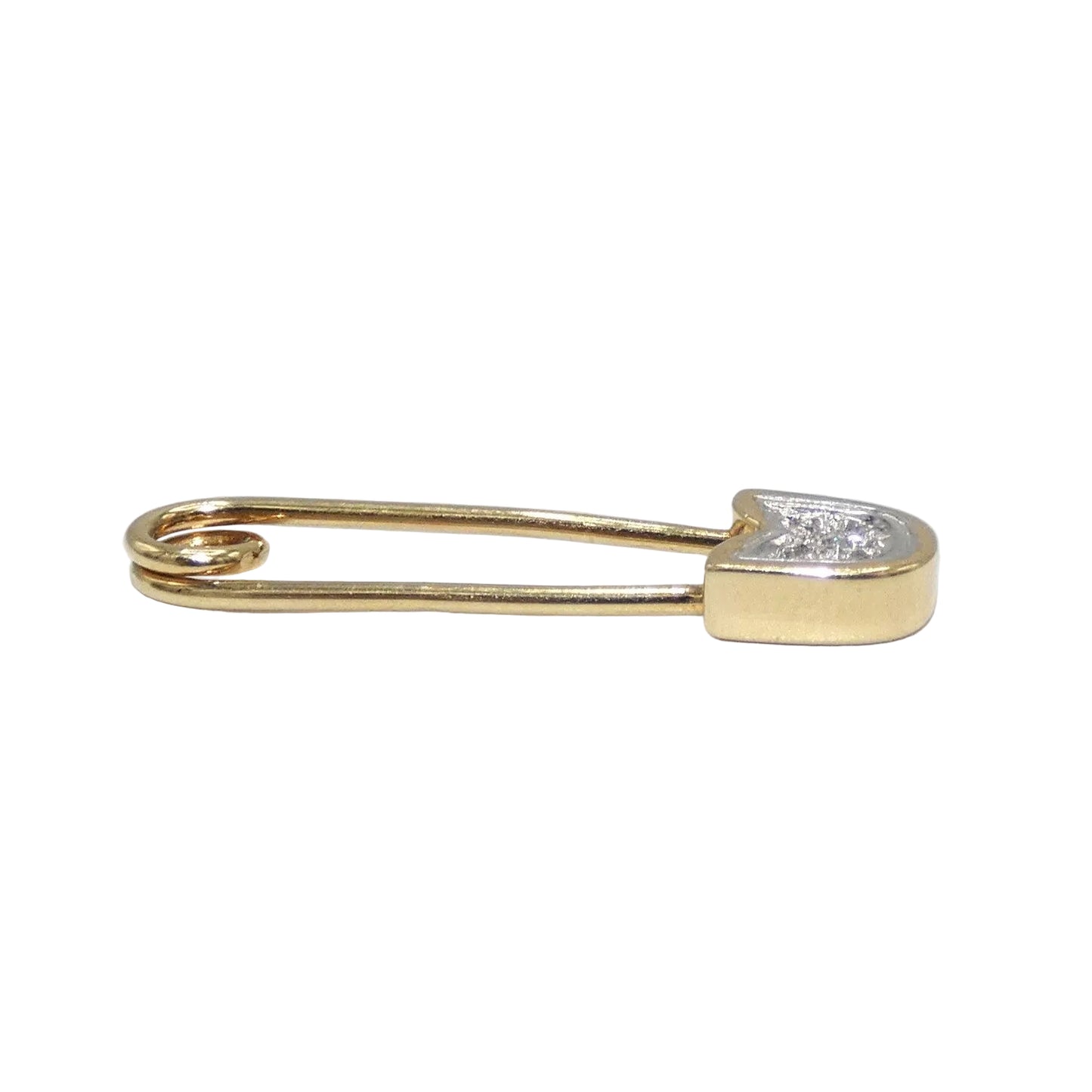 14K Gold Safety Pin with Diamonds