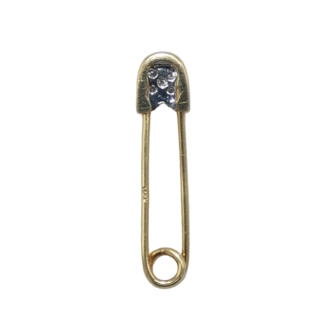 14K Gold Safety Pin with Diamonds