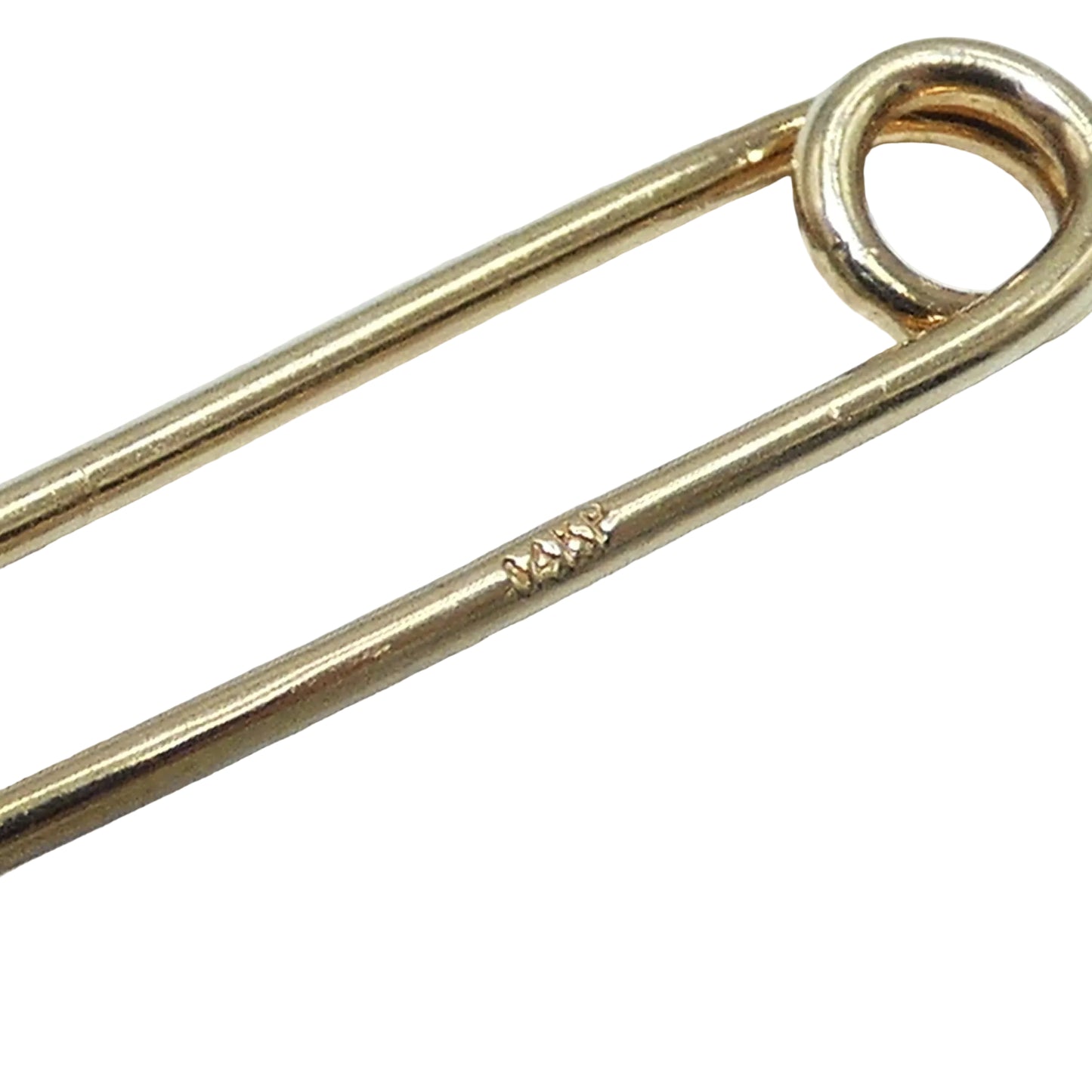 14K Gold Safety Pin with Diamonds