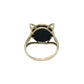 14k Gold Onyx & DIamond Cat Ring