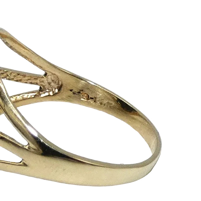 14k Gold Onyx & DIamond Cat Ring