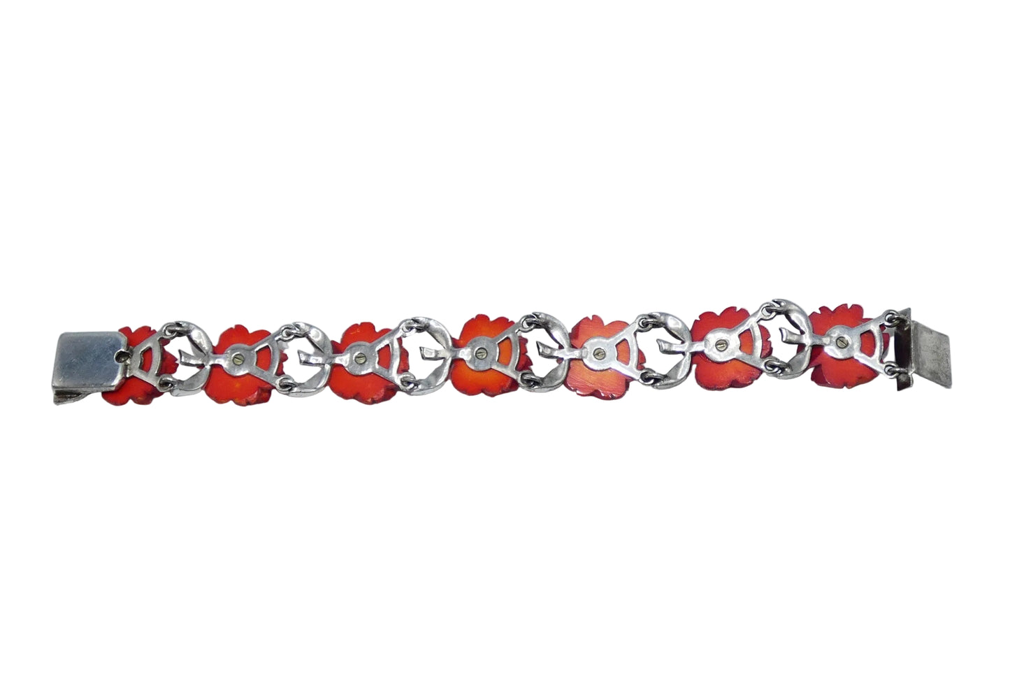 Sterling Silver Rose Bracelet & Earrings