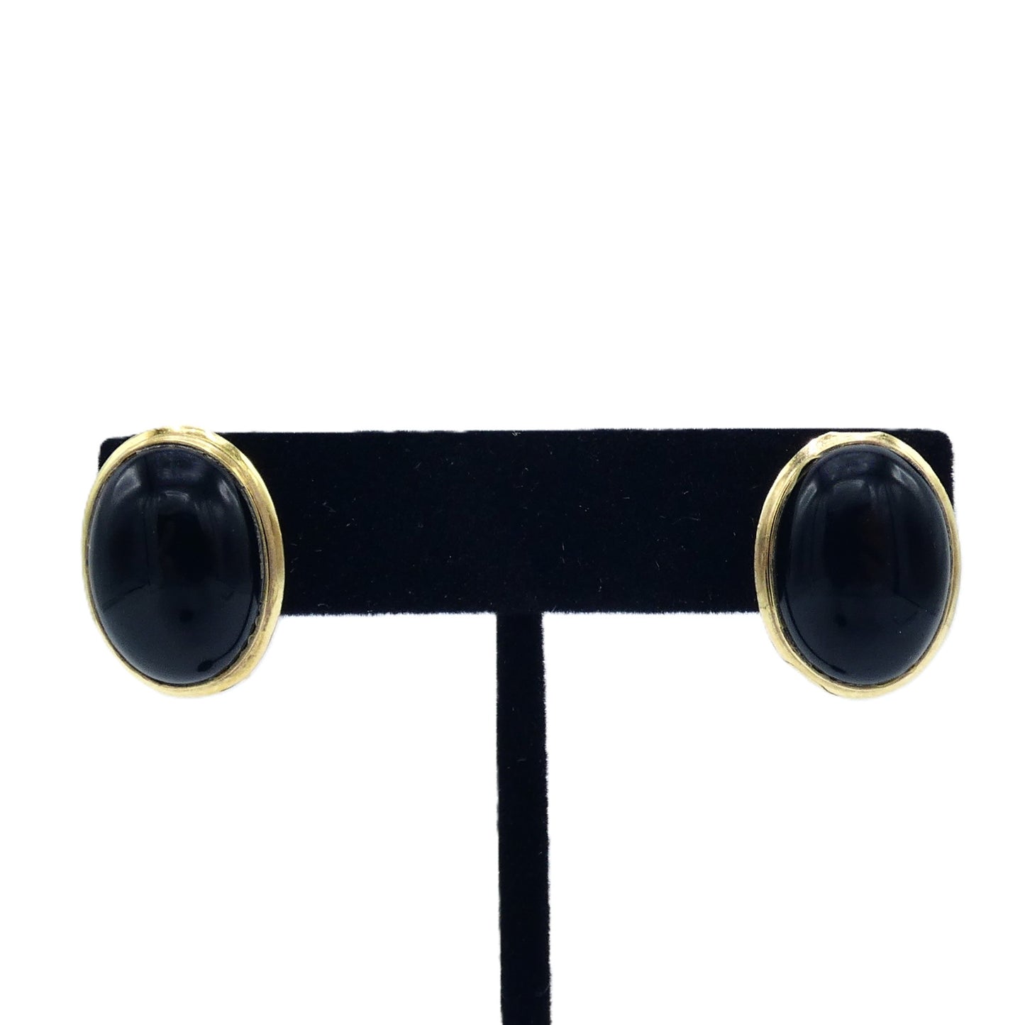 14K Gold Onyx Earrings