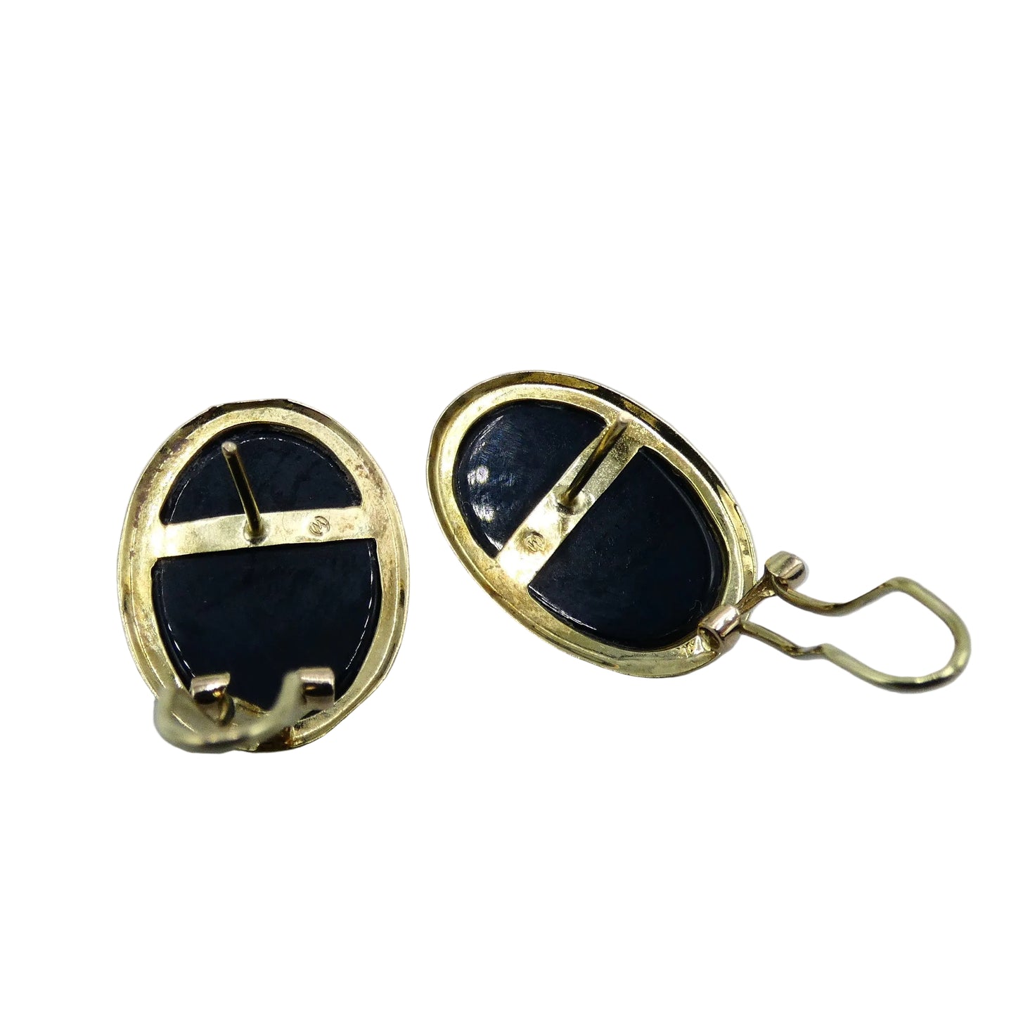 14K Gold Onyx Earrings