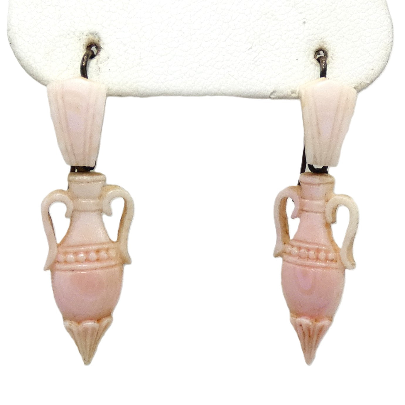 Victorian Angel Skin Coral Cherub & Amphora Pin Pendant & Earrings