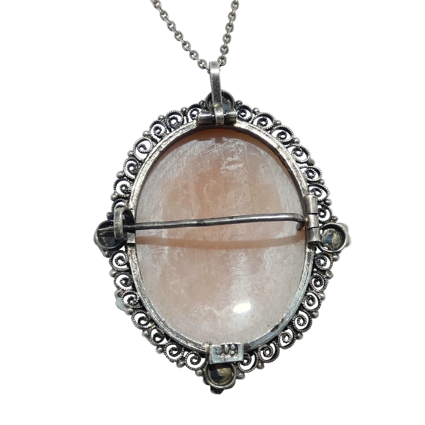 Hebe & Eagle 800 Silver Cameo Pin Pendant