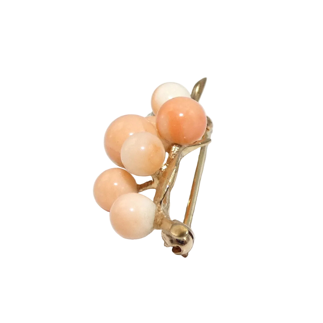 10K Gold Angel Skin Coral Brooch