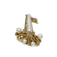 14K Gold Mikimoto Akoyo Key Brooch with Pearls
