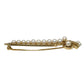 14K Gold Mikimoto Akoyo Key Brooch with Pearls
