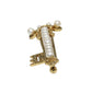 14K Gold Mikimoto Akoyo Key Brooch with Pearls