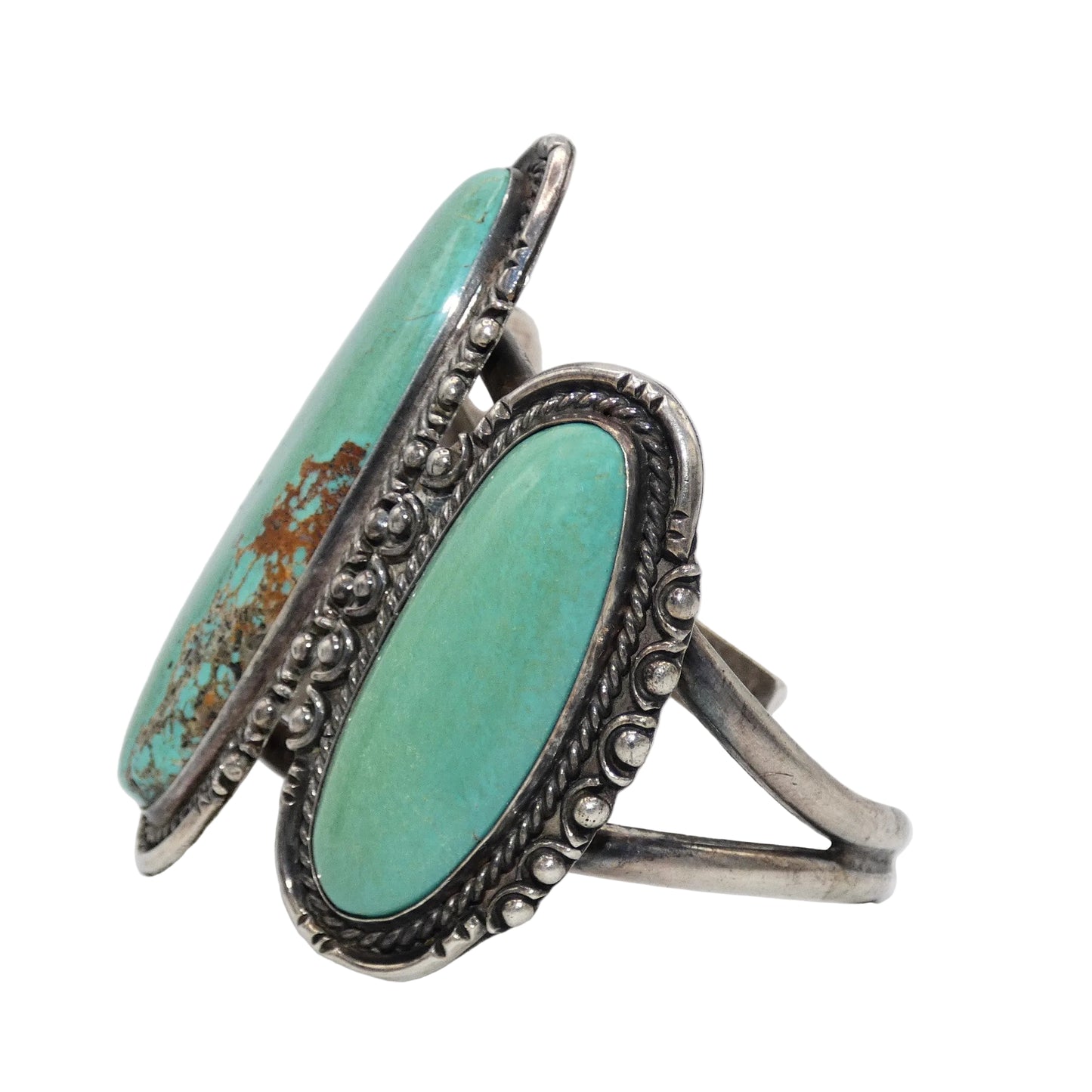 Vintage Native American Sterling Silver Turquoise Cuff & Ring