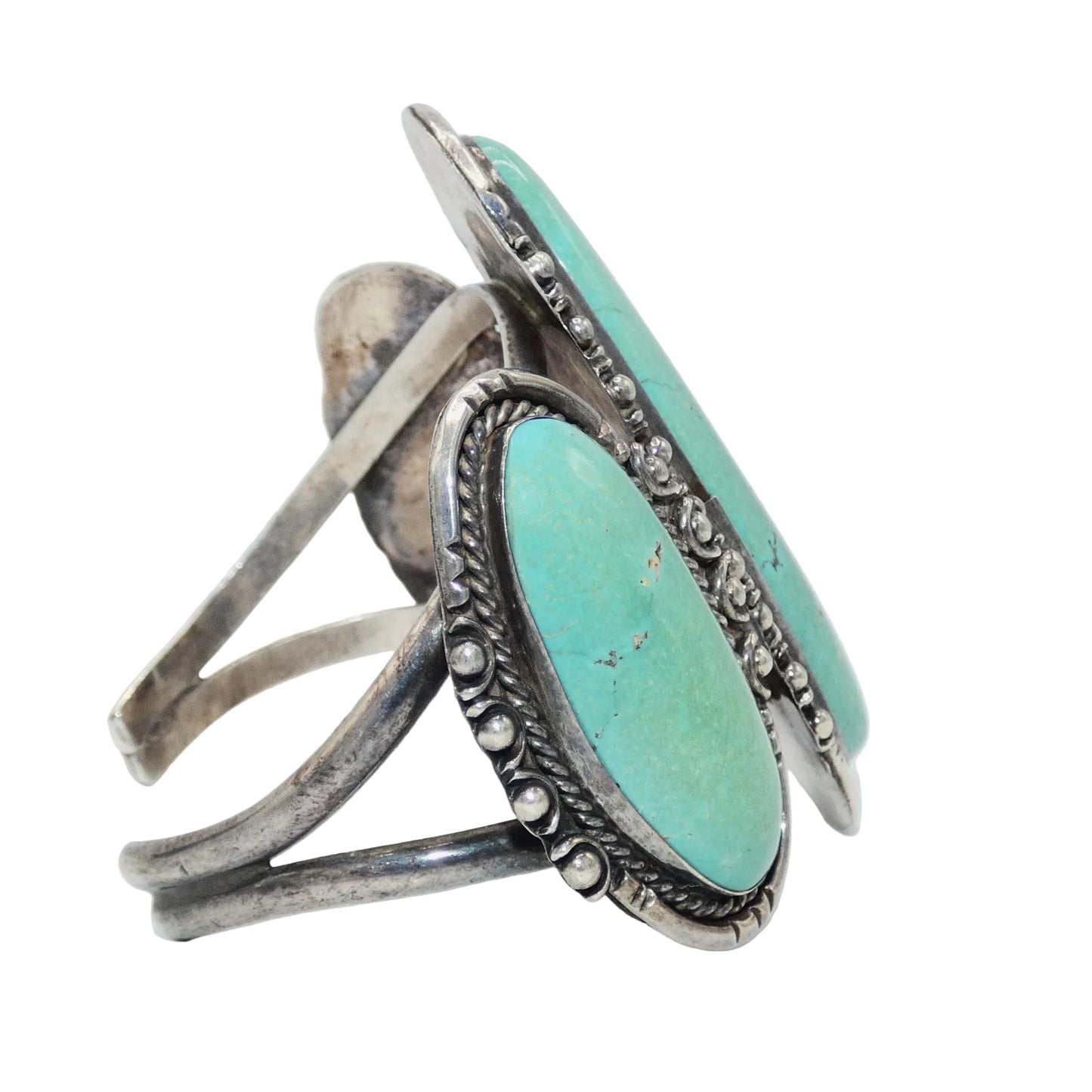 Vintage Native American Sterling Silver Turquoise Cuff & Ring