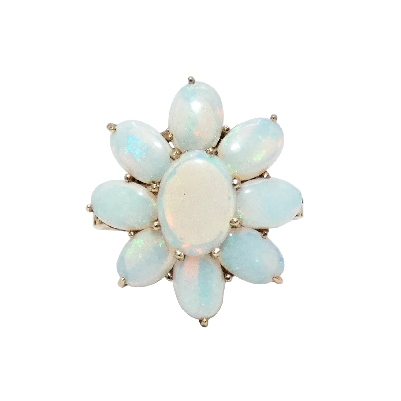 Vintage Opal Flower 14K Gold Ring