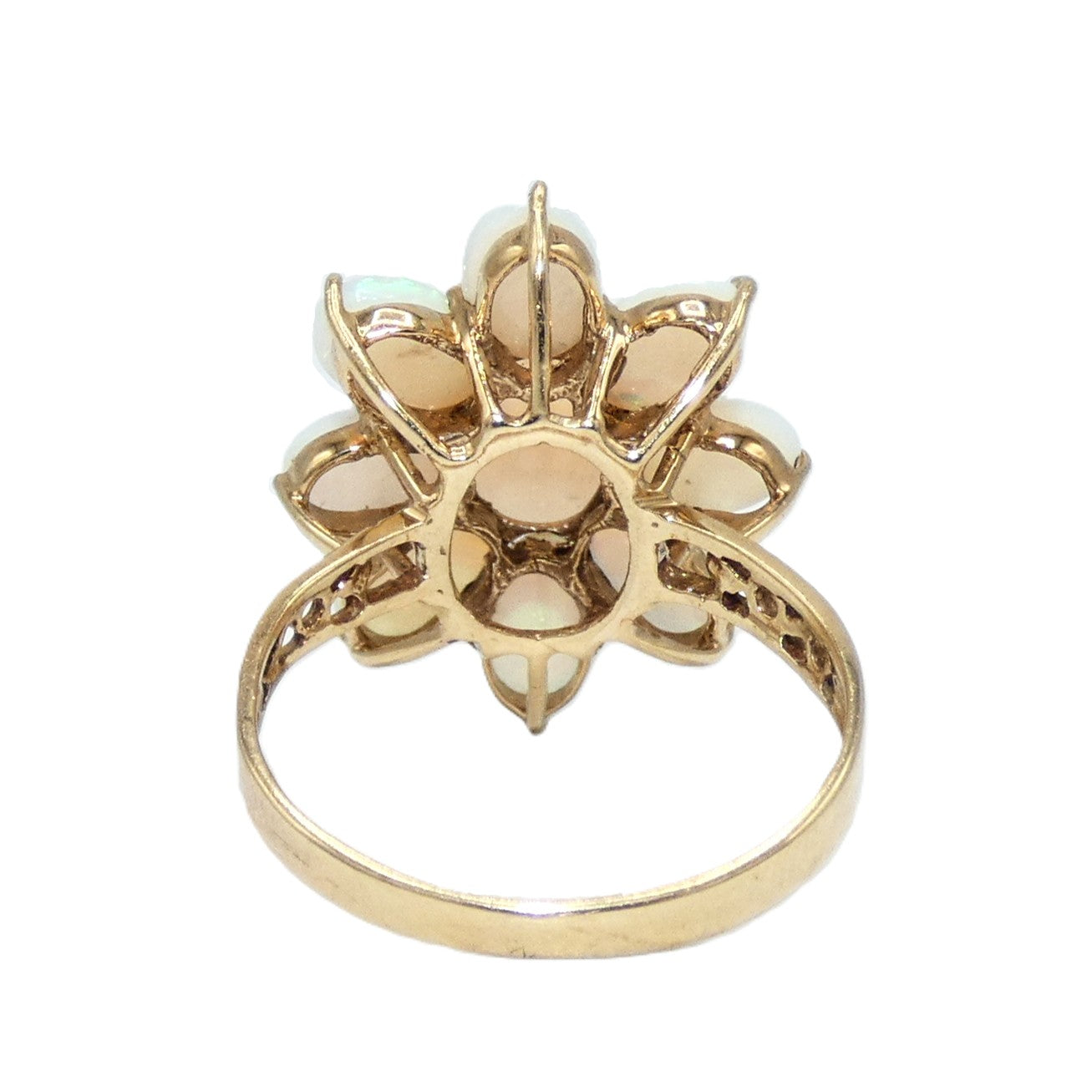 Vintage Opal Flower 14K Gold Ring