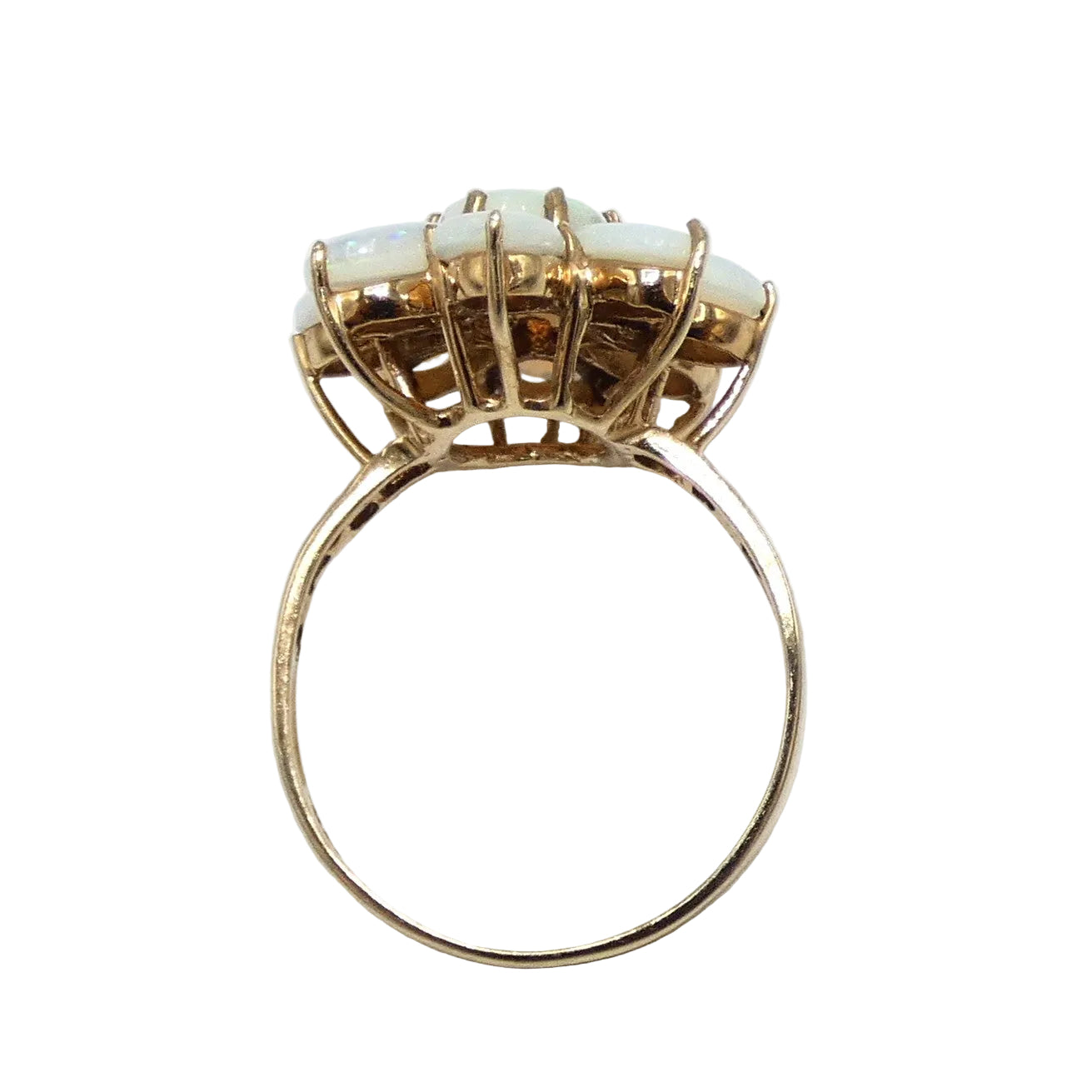 Vintage Opal Flower 14K Gold Ring
