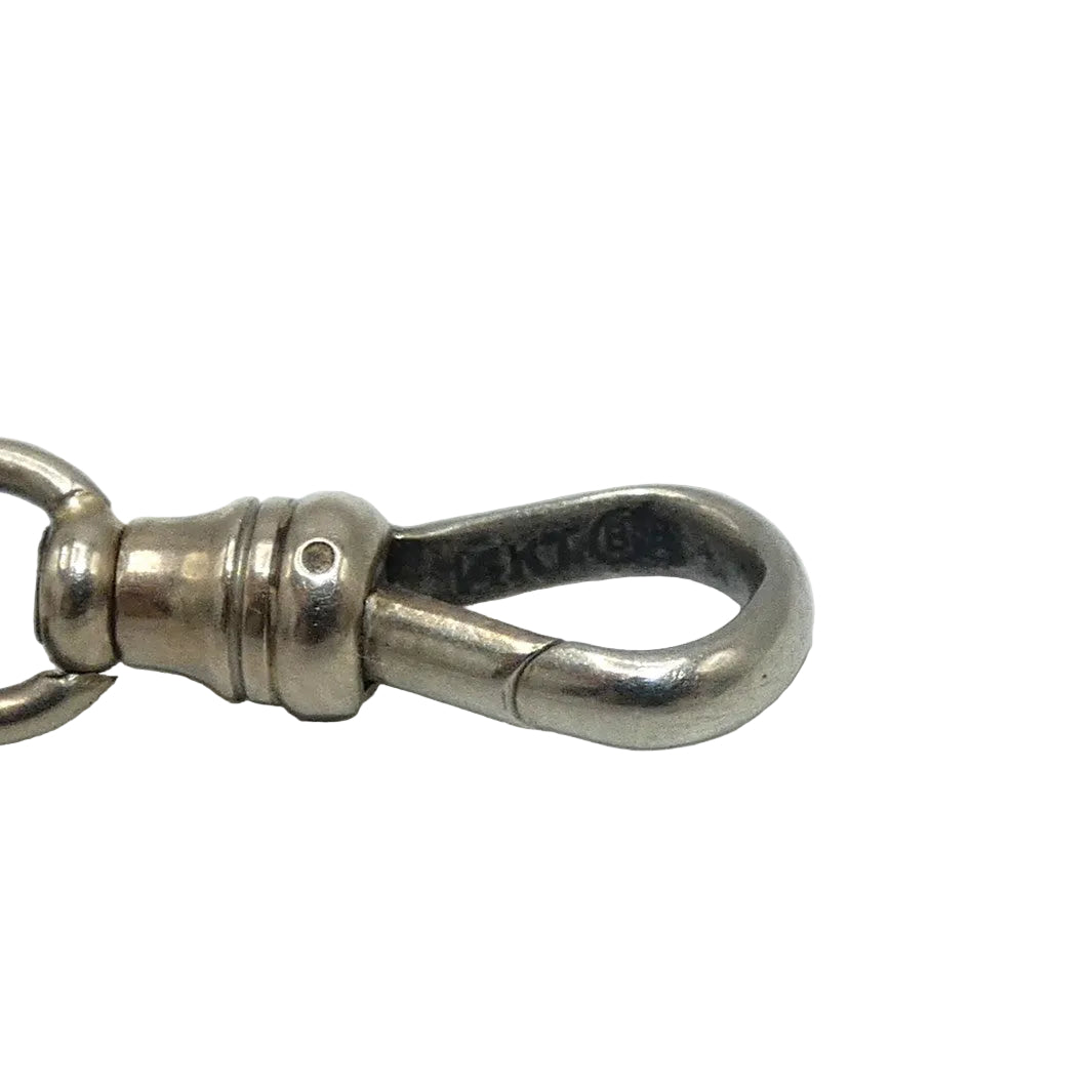 Art Deco 14K White Gold Pocket Watch Chain