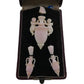 Victorian Angel Skin Coral Cherub & Amphora Pin Pendant & Earrings