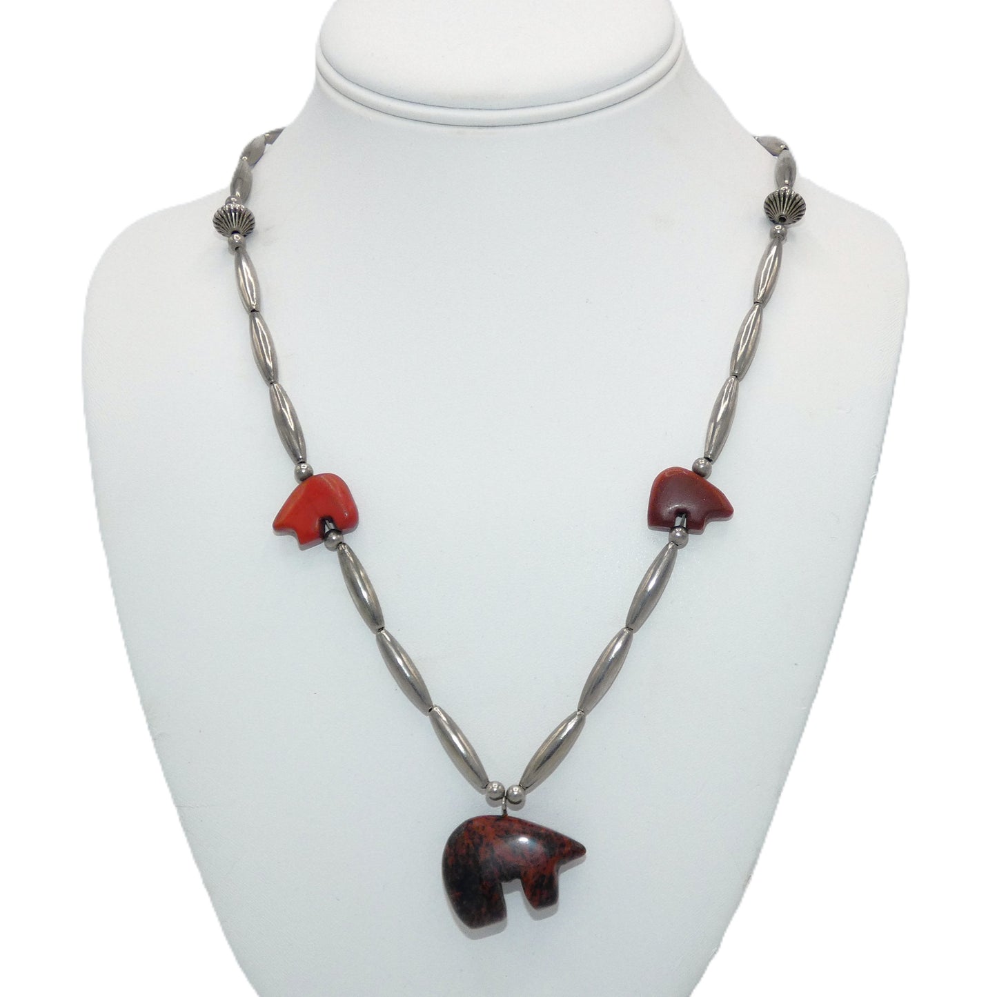 Sterling Silver Red Jasper Necklace
