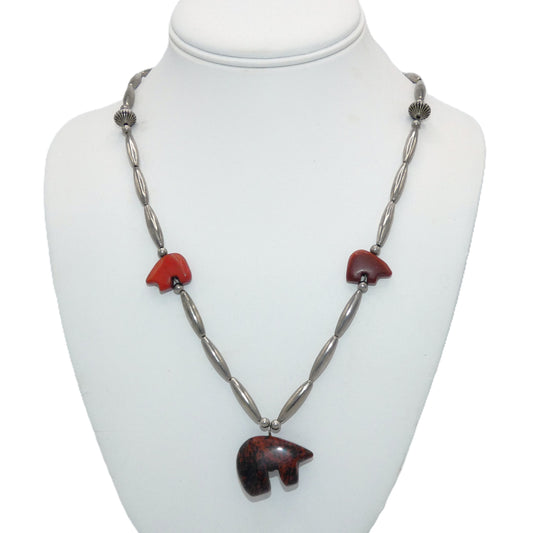 Sterling Silver Red Jasper Necklace