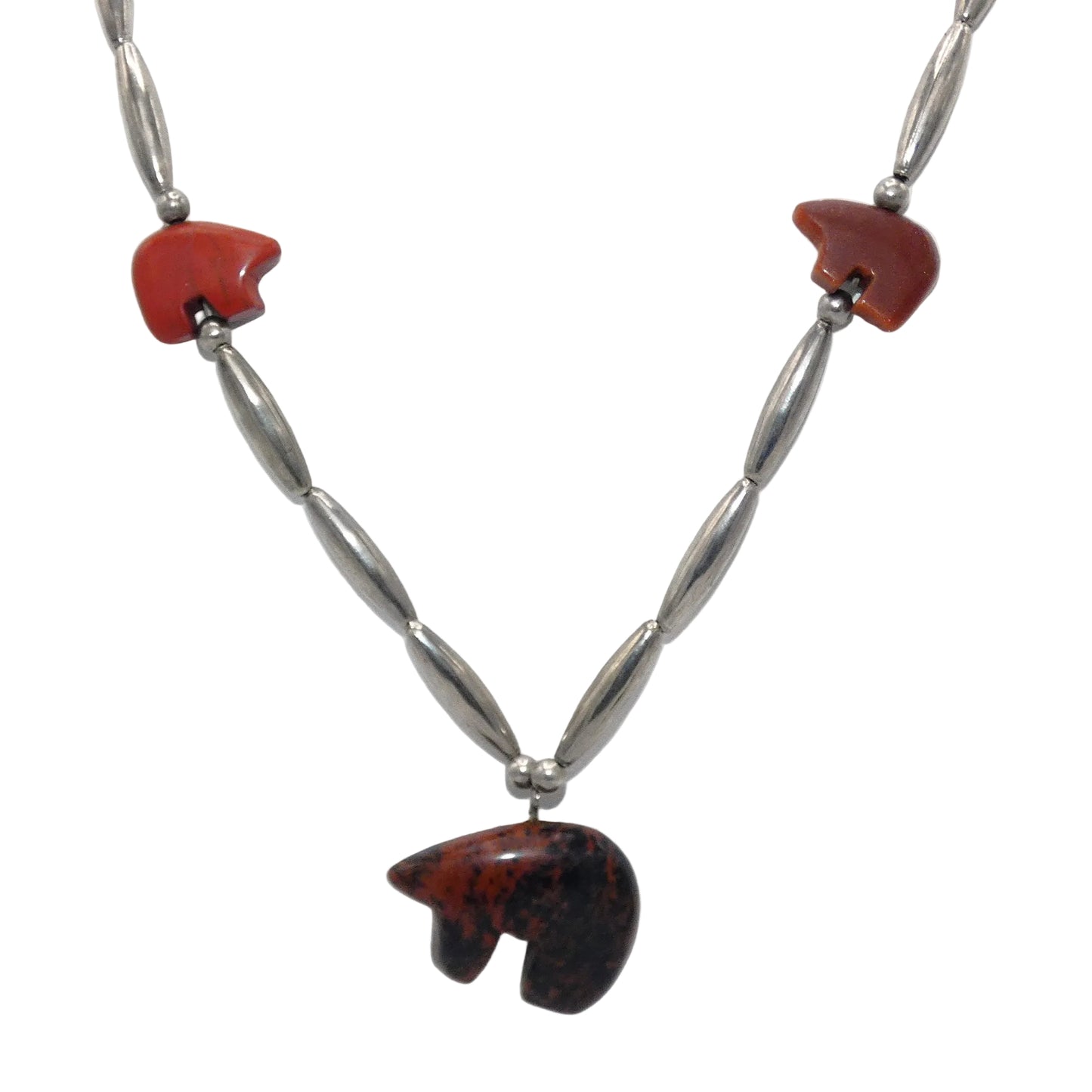 Sterling Silver Red Jasper Necklace