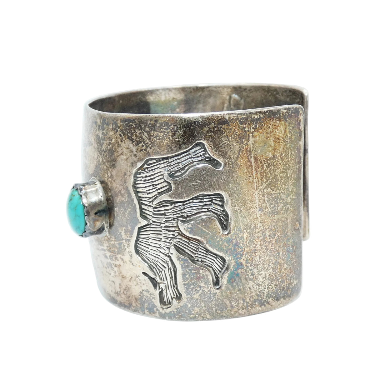 Vintage Geronimo Trading Post Sterling Silver Bear Paw Cuff Bracelet
