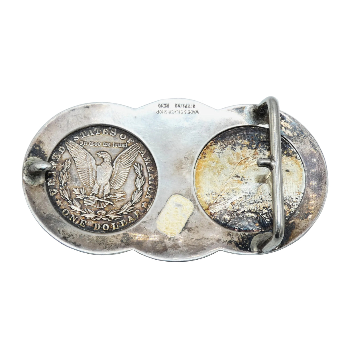 Wade's Sterling Shop Two Coin Buckle 1921 Morgan and 1923 Peace Dollars