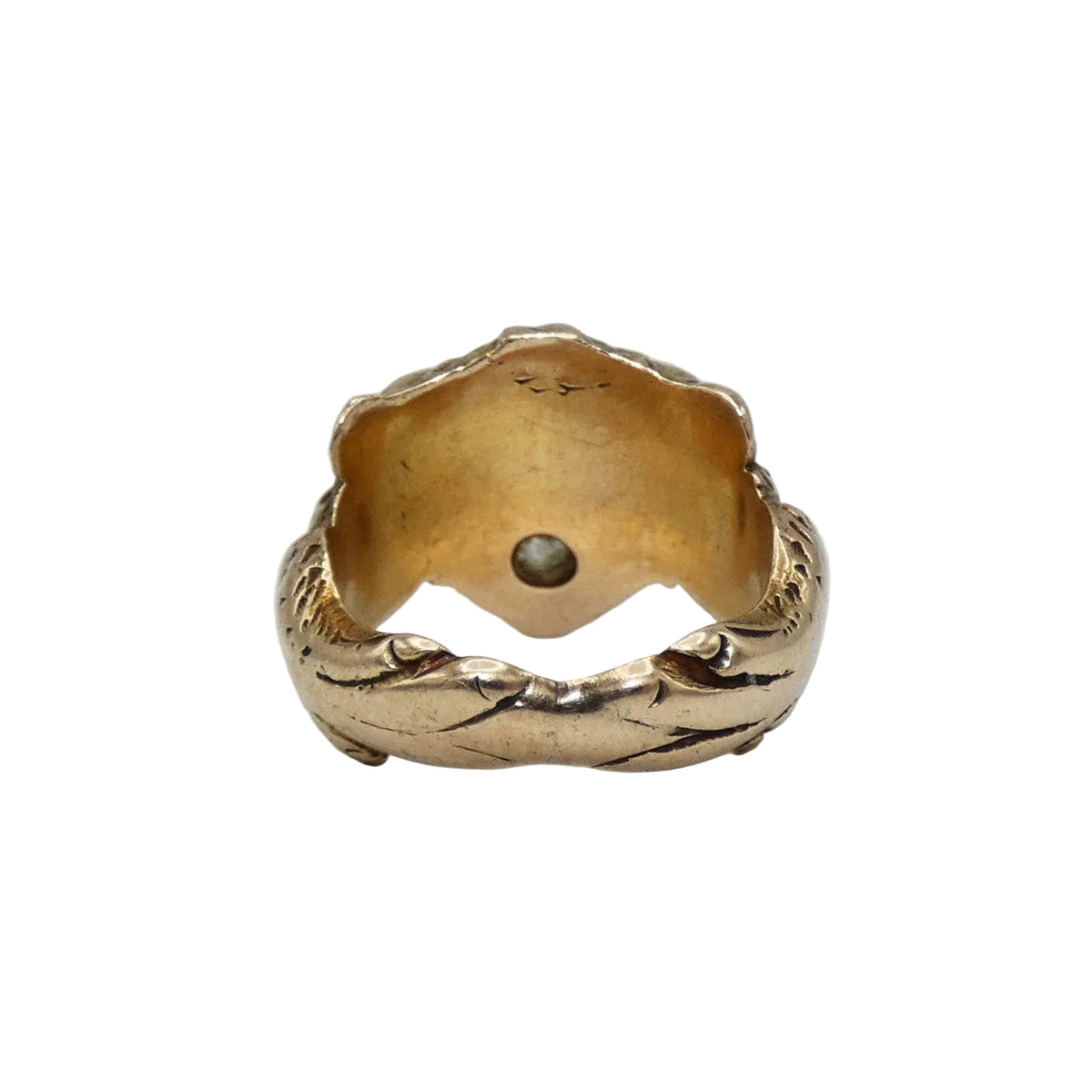 14K Gold Tiger Head Ring with Rubies & Diamonds