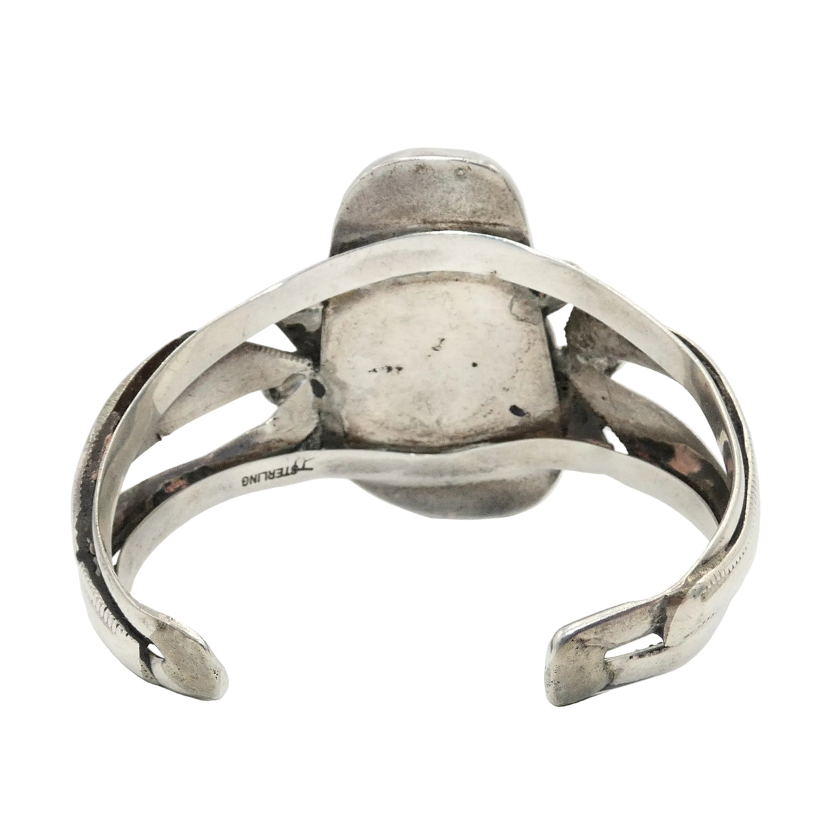 Vintage Navajo Sterling Silver White Buffalo Cuff Richard Hoskie